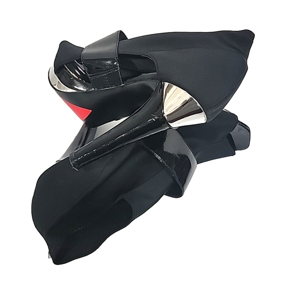 Luichiny Marching On Black Open Toe Platform Stilleto Heel Shoes Size 10 M - Picture 11 of 15